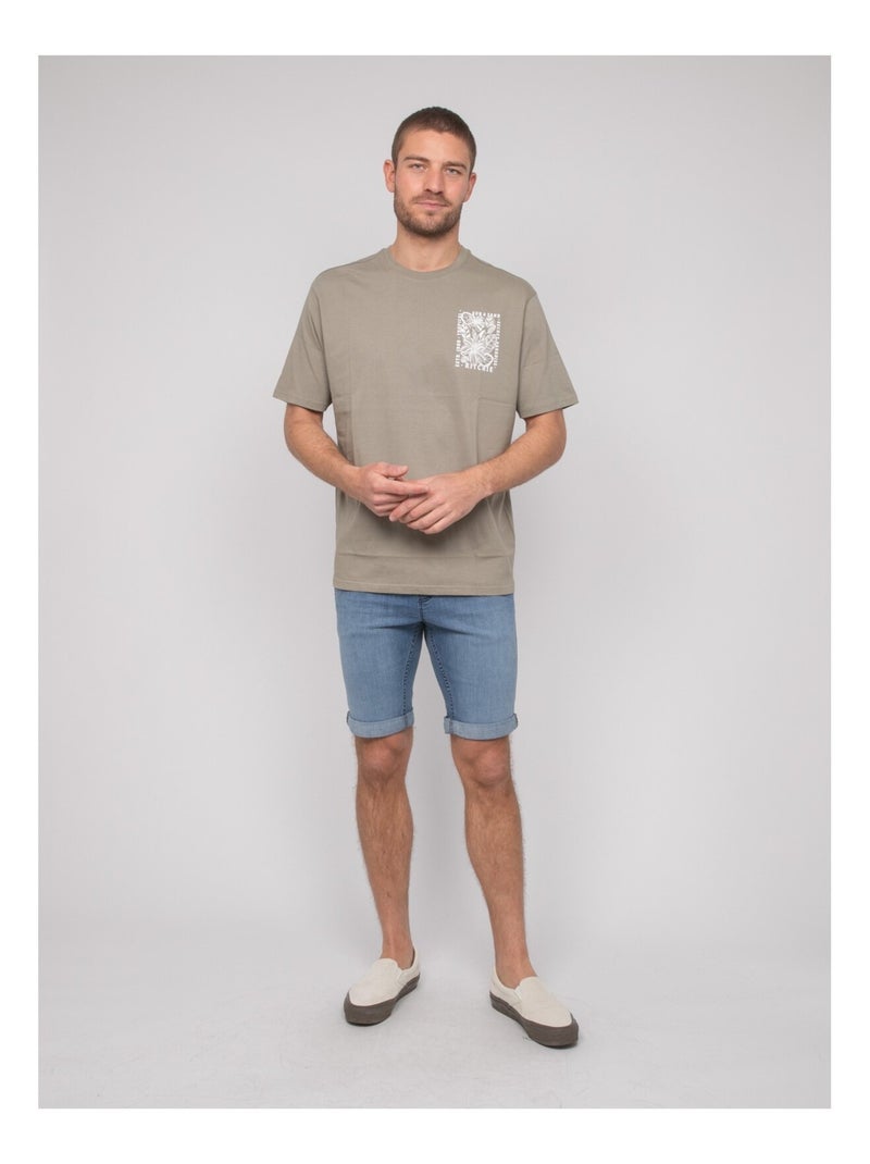 Noripac katoenen t-shirt met patroon Kaki - Kiabi