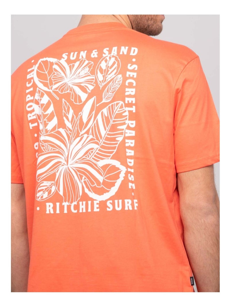 Noripac katoenen t-shirt met patroon Koraaloranje - Kiabi