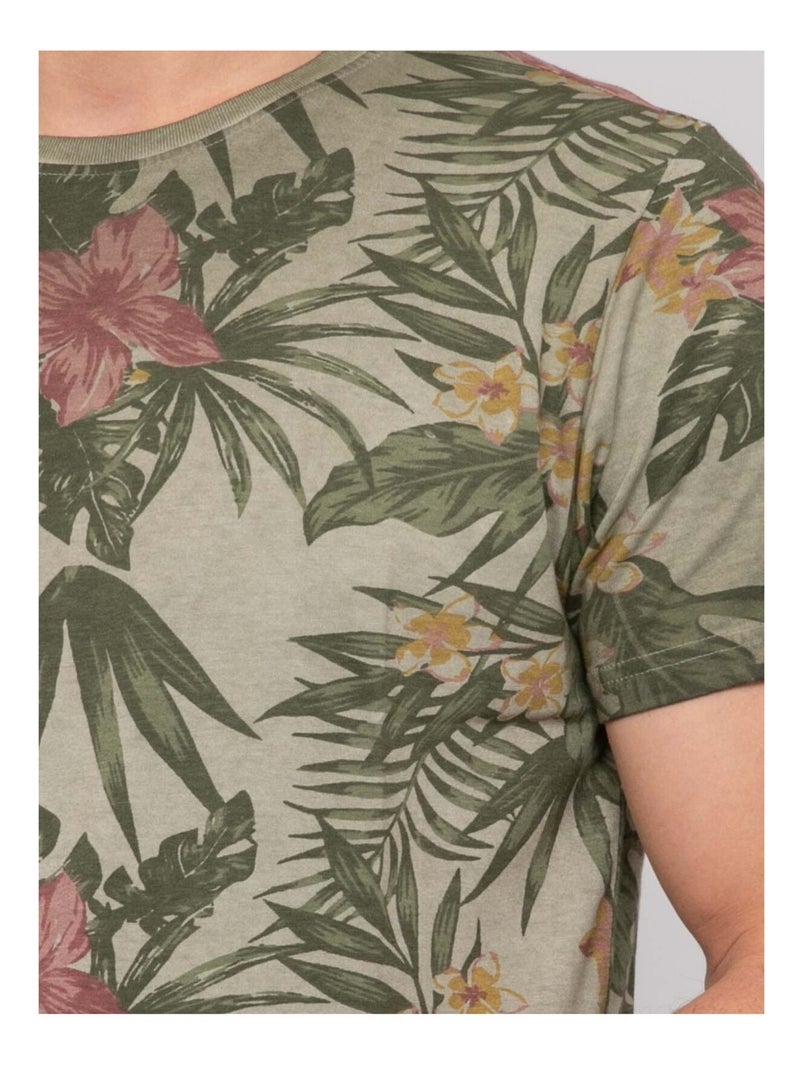 Noubomel katoenen t-shirt met patroon Kaki - Kiabi