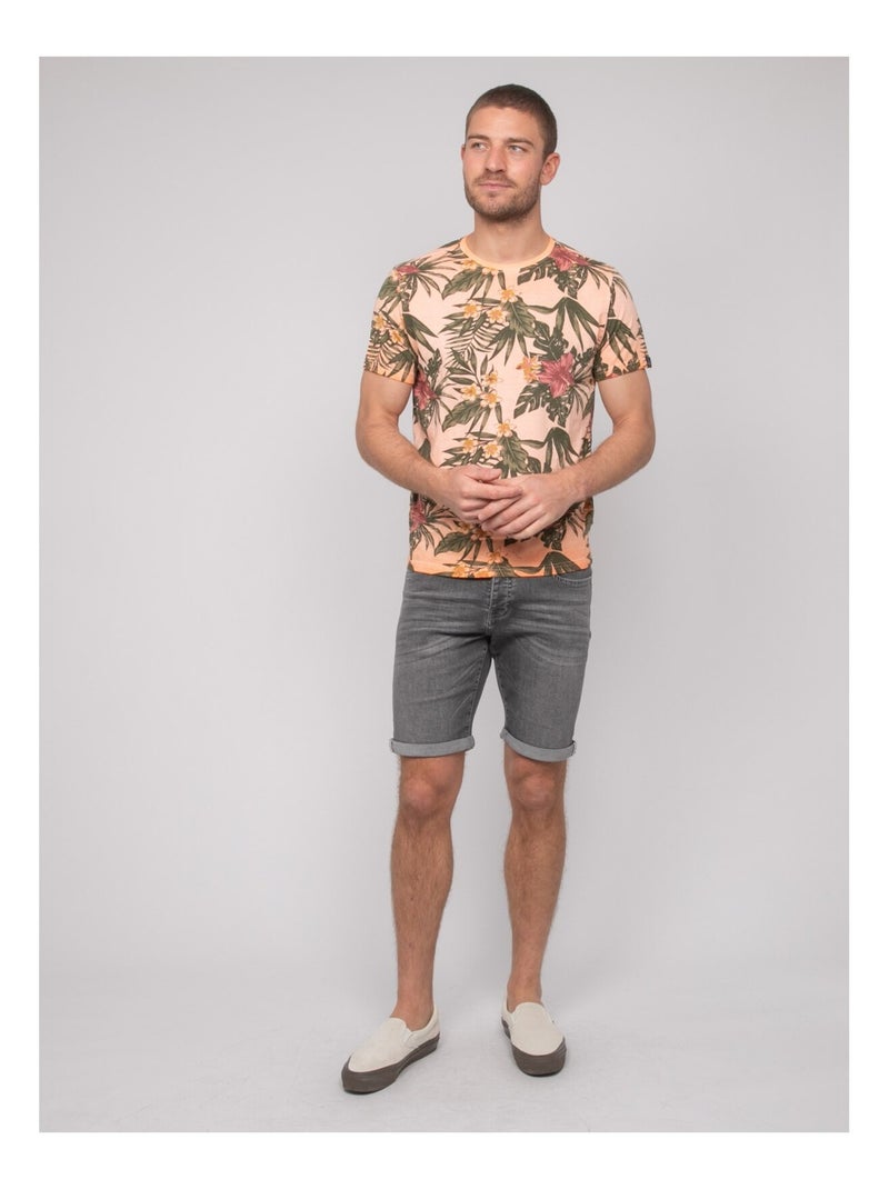 Noubomel katoenen t-shirt met patroon Koraaloranje - Kiabi