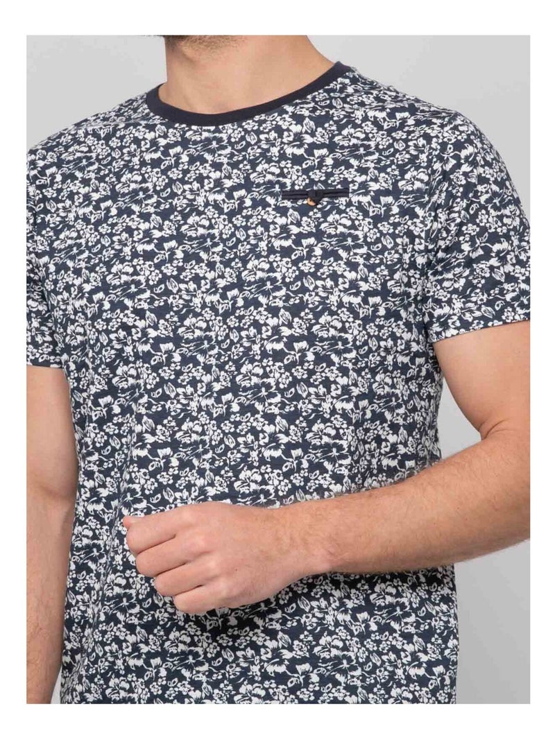 Noulipal katoenen t-shirt met patroon Marineblauw - Kiabi