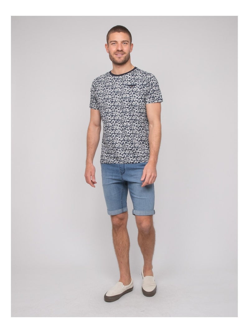 Noulipal katoenen t-shirt met patroon Marineblauw - Kiabi