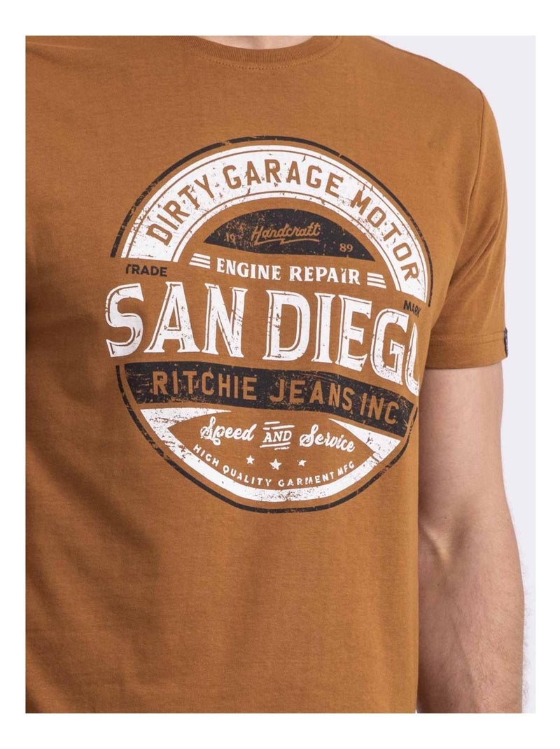 Noumars t-shirt met ronde hals Caramelbruin - Kiabi
