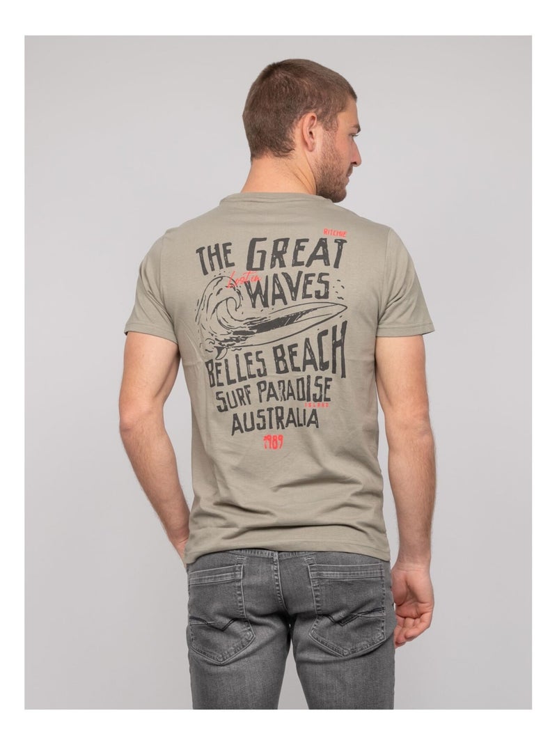 Nrnage katoenen t-shirt met patroon Kaki - Kiabi