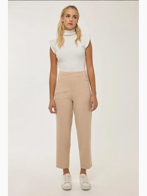 Nude aansluitende high-waisted broek hiccup - Kiabi