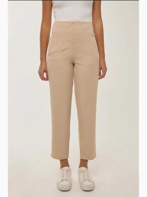 Nude aansluitende high-waisted broek hiccup - Kiabi