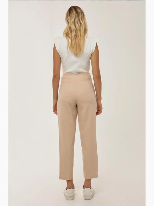 Nude aansluitende high-waisted broek hiccup - Kiabi