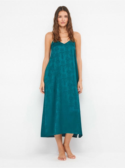 Nuisette couleur vert bouteille en jacquard de satin - Kiabi