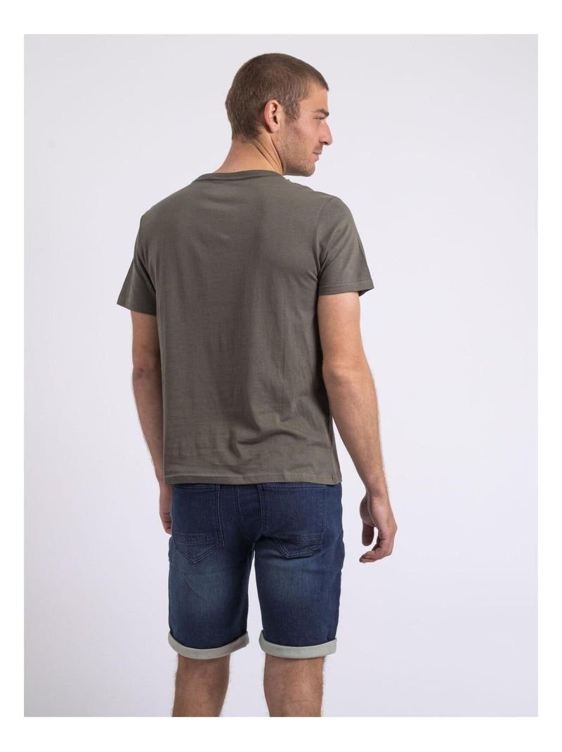 Nulrik t-shirt met ronde hals Kaki - Kiabi
