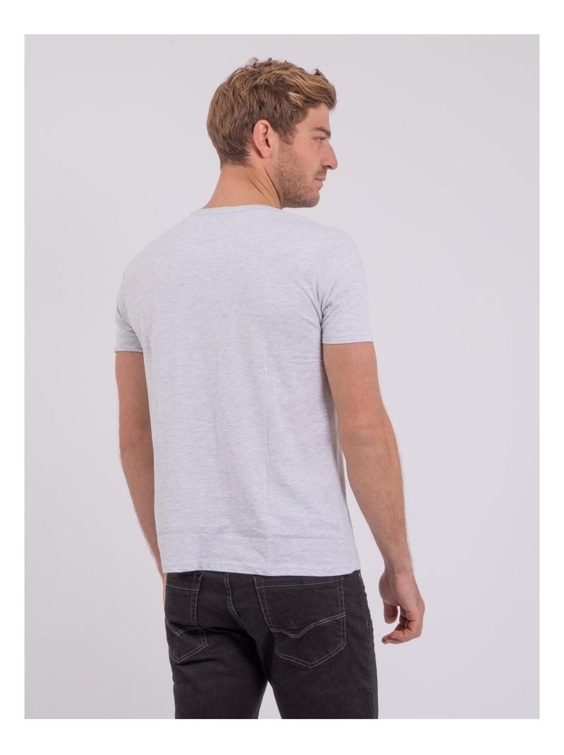NUPLATON T-shirt met korte mouwen, ronde hals en gemaakt van puur katoen Grijs - Kiabi