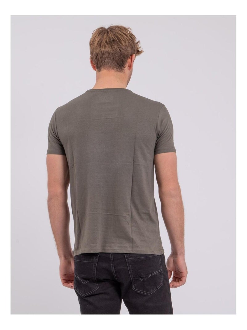 Nuplaton t-shirt met korte mouwen, ronde hals en gemaakt van puur katoen Kaki - Kiabi
