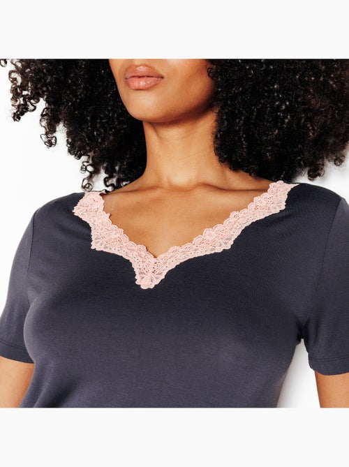 Nyara t-shirt korte mouwen zwart - Kiabi