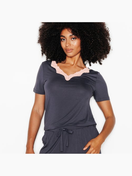 Nyara t-shirt korte mouwen zwart - Kiabi