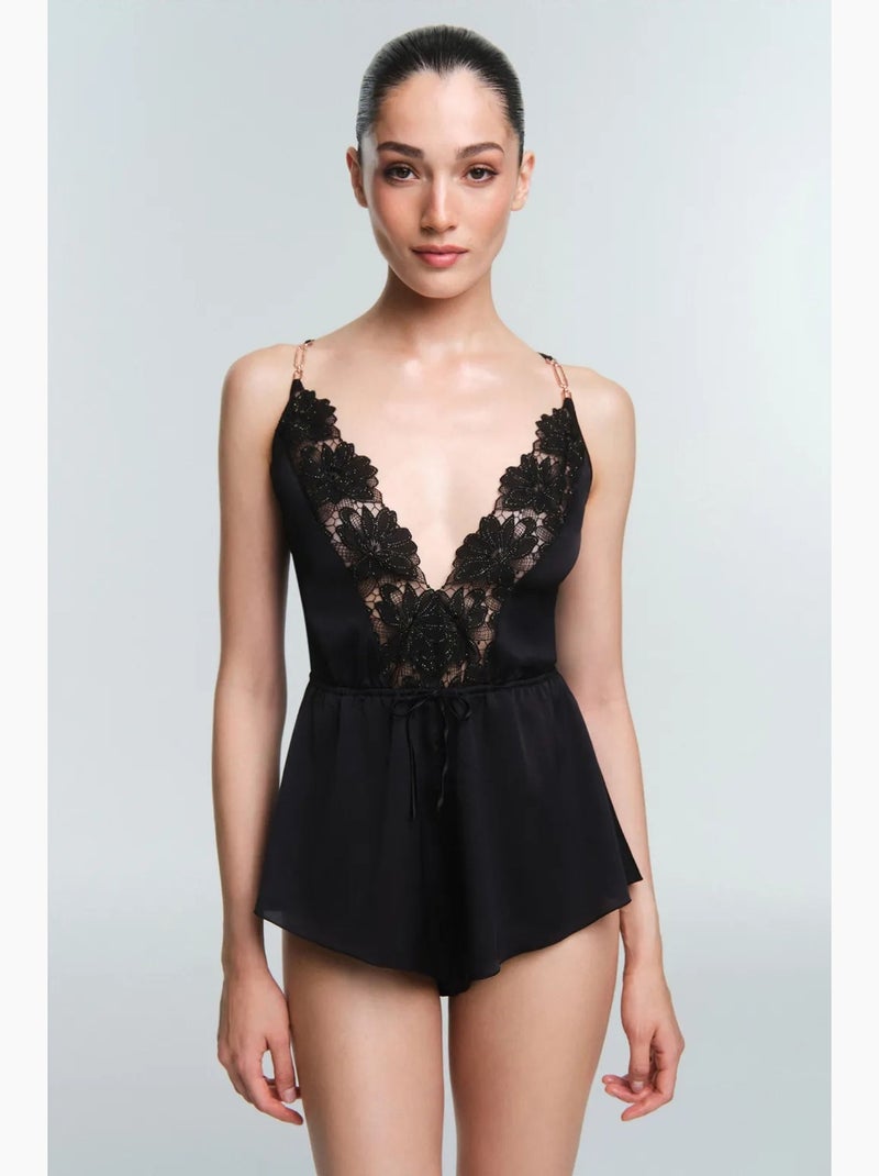 Obsidia kanten body penti Zwart - Kiabi