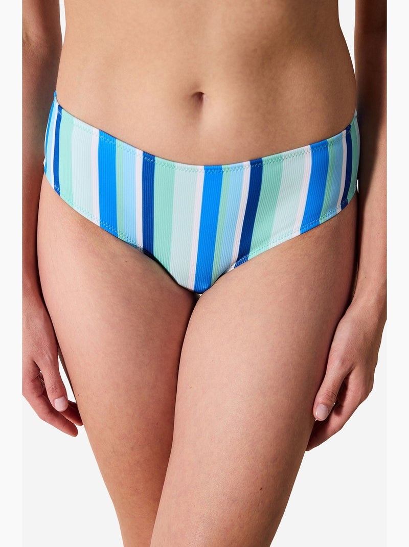 Ocean bikinibroekje met structuur penti Blauw Wit - Kiabi