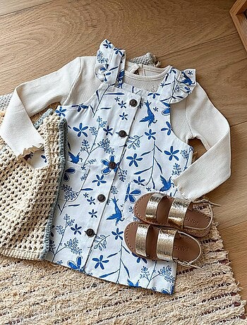 Ocean of Love ecru denim babyjurk