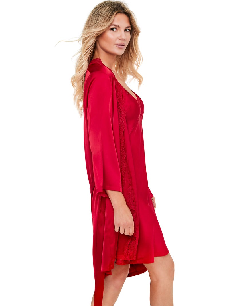 Ochtendjas met lange mouwen renatta Rood - Kiabi