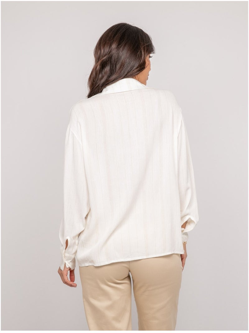 Odaya ​​shirt met lurexdraad Wit - Kiabi