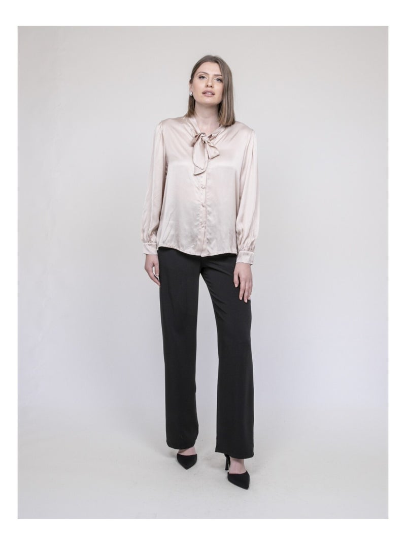 Odina satijnen overhemd Beige - Kiabi