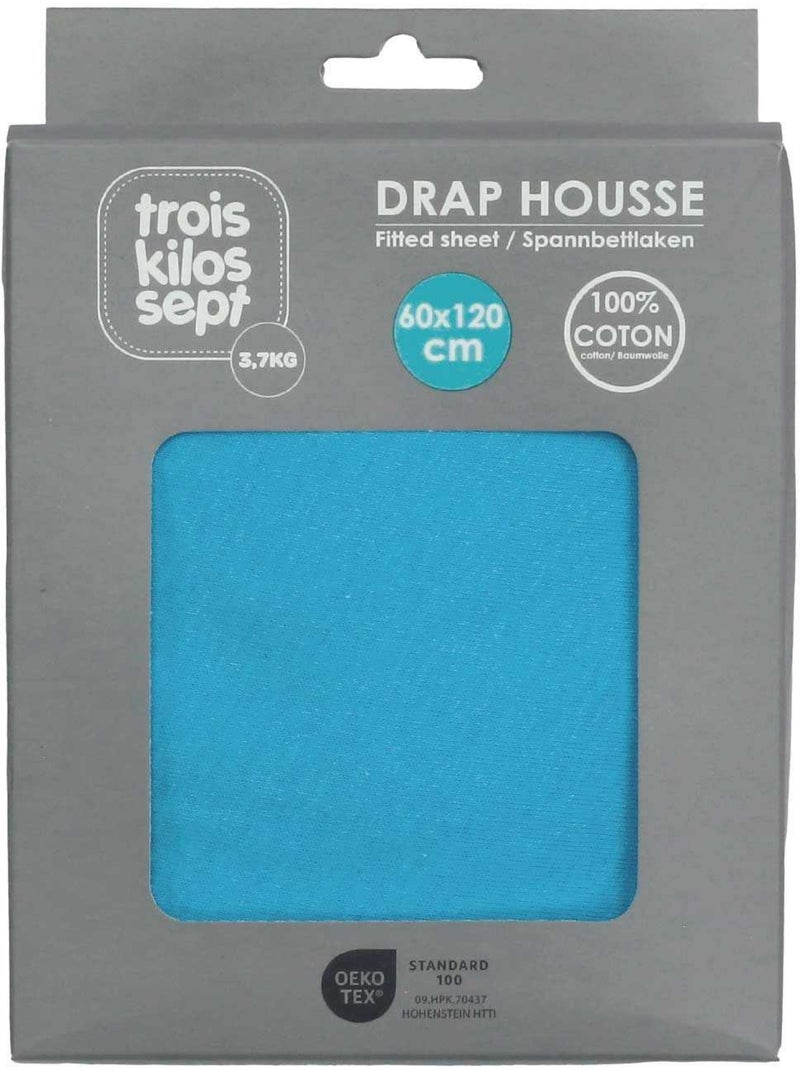 Oeko-tex hoeslaken voor baby's Turkoois - Kiabi