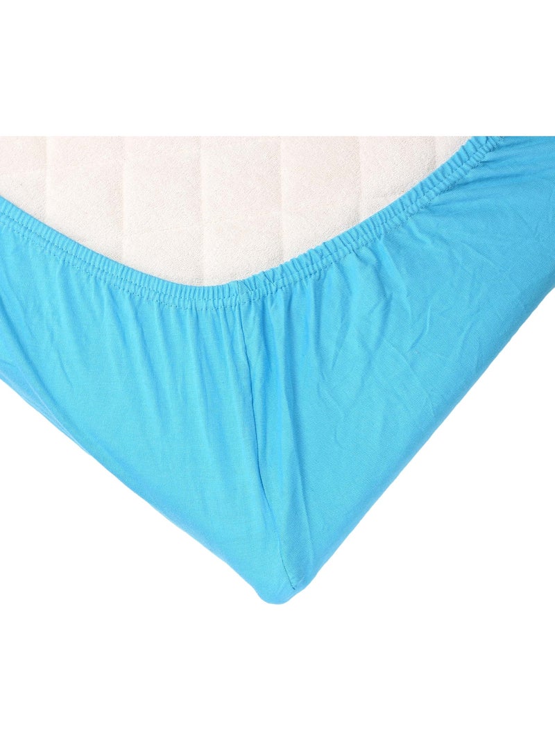 Oeko-tex hoeslaken voor baby's Turkoois - Kiabi