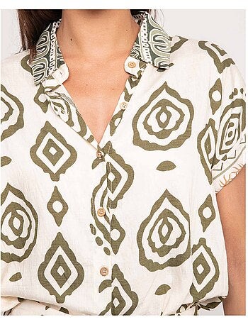 Ofelia shirt met patroon en korte mouwen
