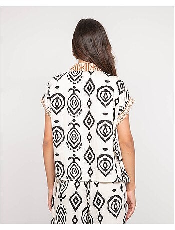 Ofelia shirt met patroon en korte mouwen