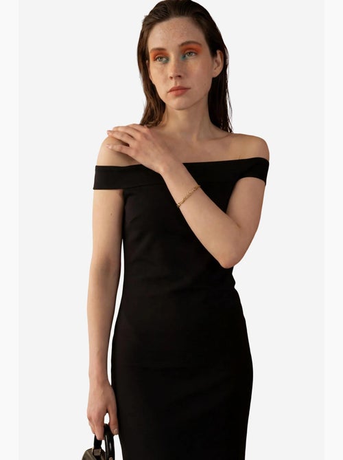 Off-shoulder bodycon maxi-jurk met split my fashion - Kiabi
