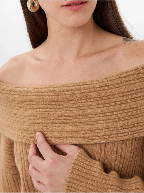 Off-shoulder gebreide trui hiccup - Kiabi