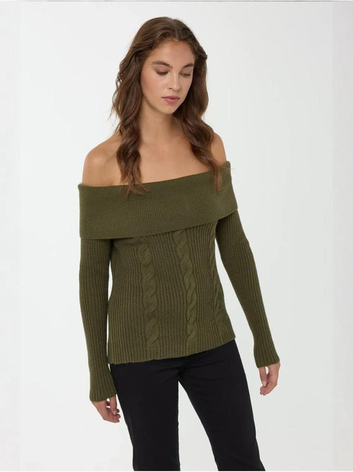 Off shoulder gebreide trui hiccup - Kiabi