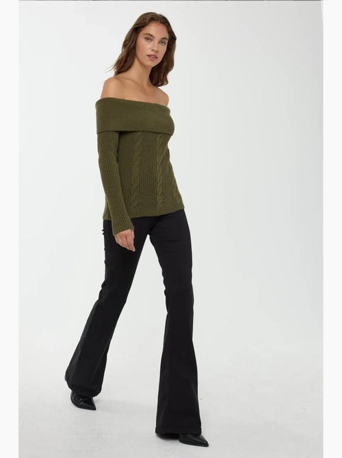 Off shoulder gebreide trui hiccup - Kiabi