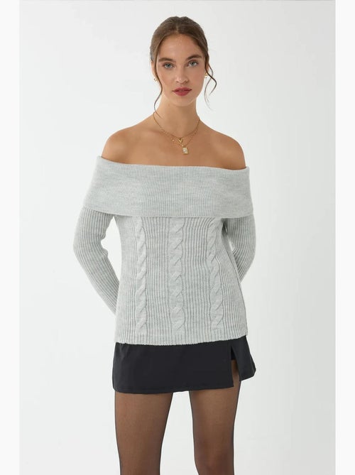 Off shoulder gebreide trui hiccup - Kiabi