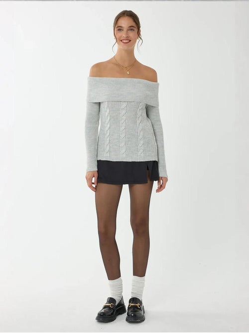 Off shoulder gebreide trui hiccup - Kiabi