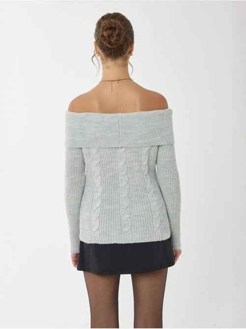 Off shoulder gebreide trui hiccup - Kiabi