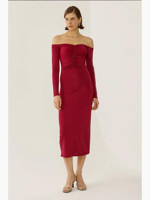 Off shoulder midi-jurk hiccup - Kiabi Off shoulder midi-jurk hiccup - Kiabi