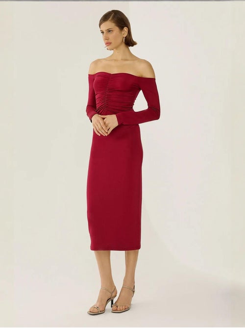 Off Shoulder Midi-jurk - Kiabi Off Shoulder Midi-jurk - Kiabi