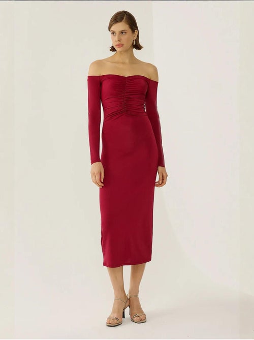 Off Shoulder Midi-jurk - Kiabi Off Shoulder Midi-jurk - Kiabi