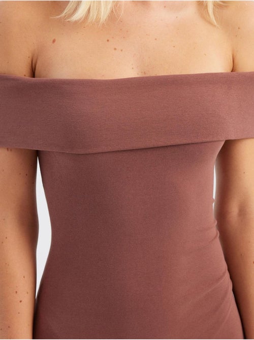 Off shoulder mini bodycon jurk hiccup - Kiabi Off shoulder mini bodycon jurk hiccup - Kiabi