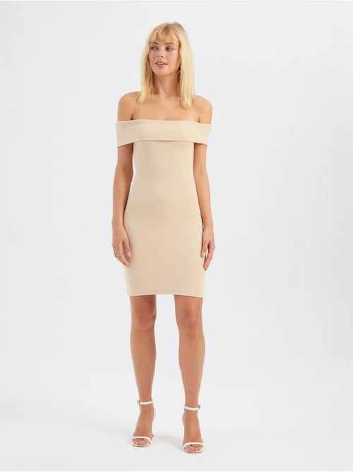 Off shoulder mini bodycon jurk hiccup - Kiabi Off shoulder mini bodycon jurk hiccup - Kiabi