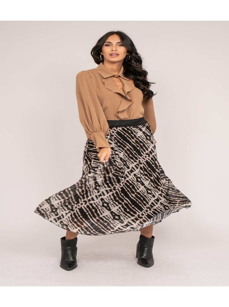 OKIER blouse met ruches Caramelbruin - Kiabi