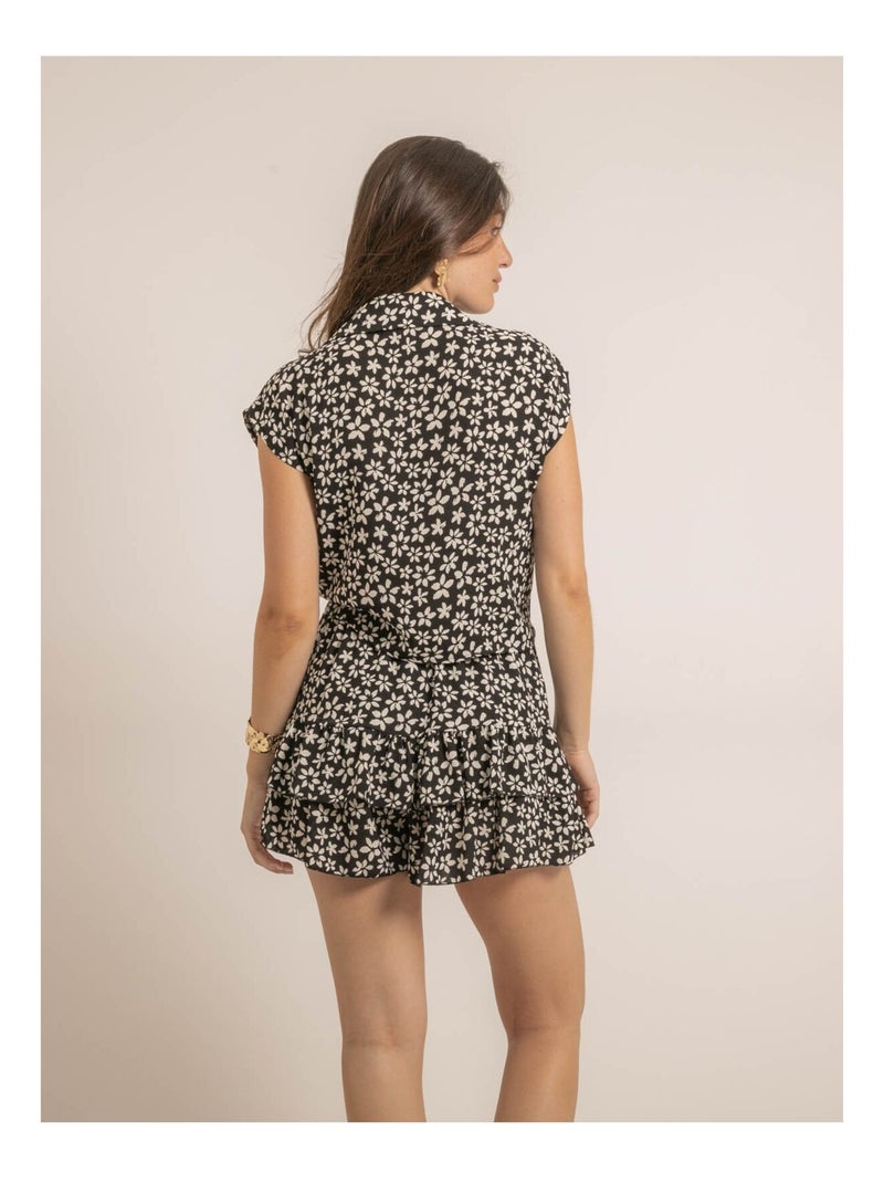 Olba blouse met knoopmotief Zwart - Kiabi