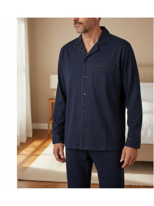 OLIVER GRANT PARIS Pyjama Long Homme Entièrement Boutonné 100% Coton - Kiabi