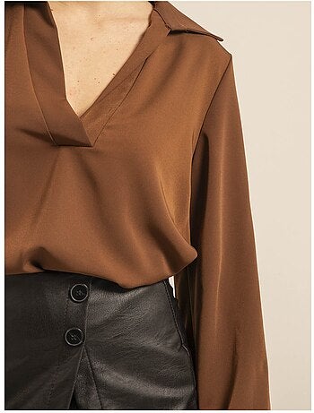 Olonie blouse met v-hals