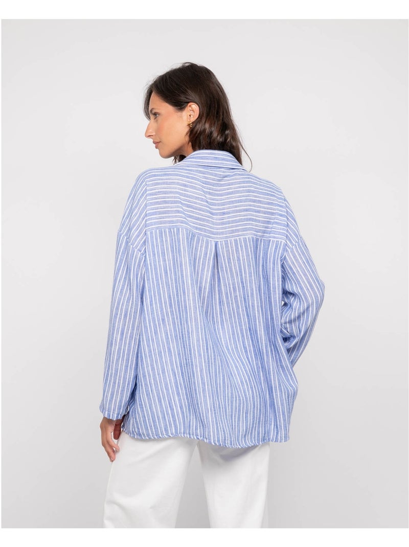 Omane gestreept shirt Blauw - Kiabi