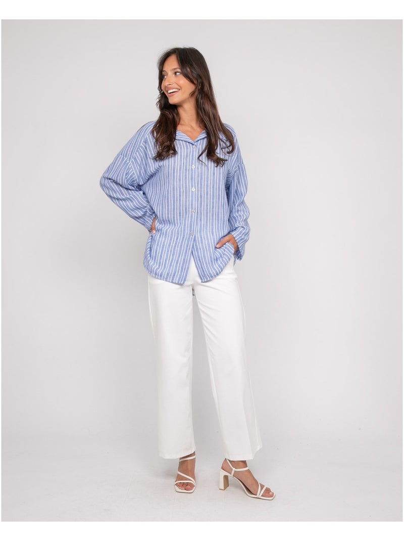 Omane gestreept shirt Blauw - Kiabi