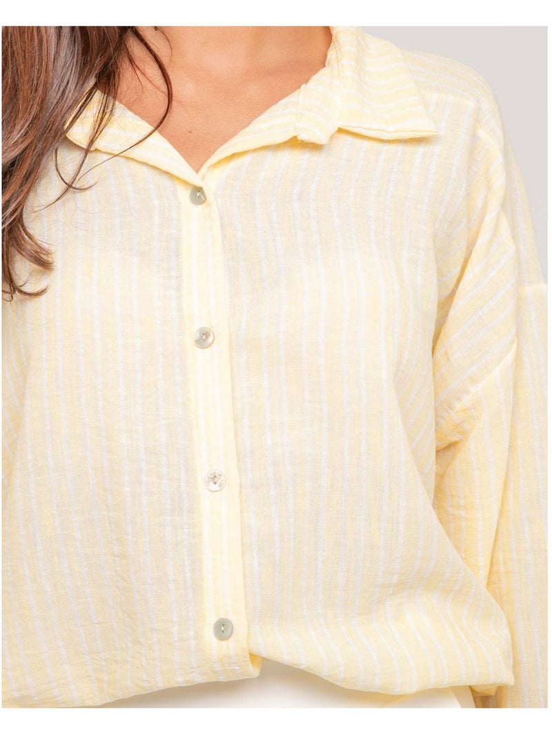 Omane gestreept shirt Geel - Kiabi