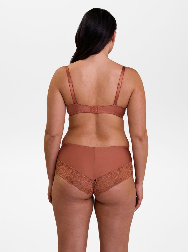 Omhullende beha van kant met beugels 'Wolf Lingerie' ORANJE - Kiabi