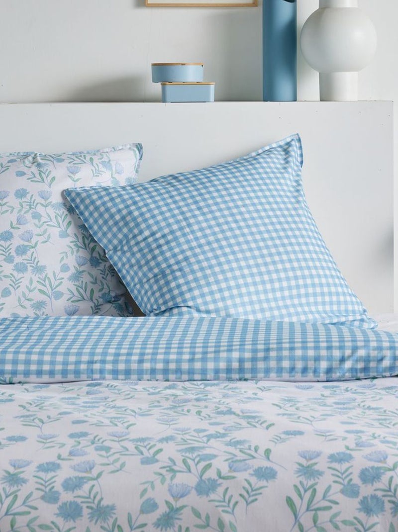 Omkeerbaar beddengoed met vichyruit - 2 personen Blauw - Kiabi