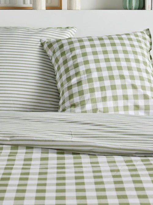 Omkeerbaar bedlinnenset met vichyruit - 2 personen - Kiabi