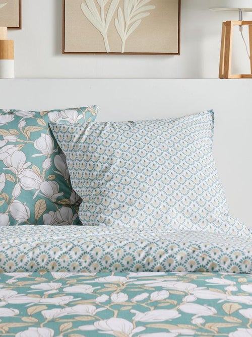 Omkeerbaar dekbedovertrek met bloemenprint - 2 personen - Kiabi